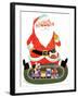 Santa and the Train - Jack and Jill, December 1957-Jack Weaver-Framed Giclee Print