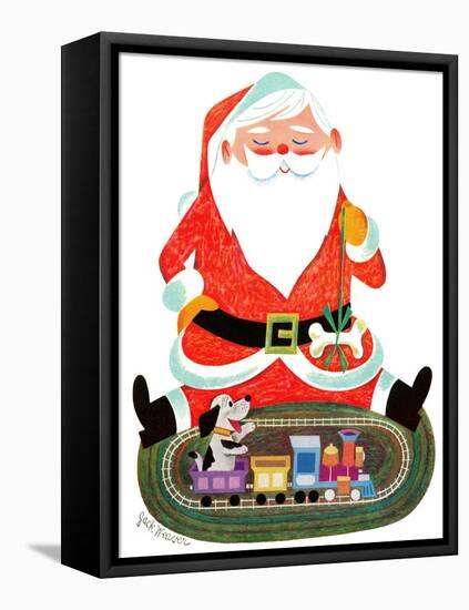 Santa and the Train - Jack and Jill, December 1957-Jack Weaver-Framed Stretched Canvas