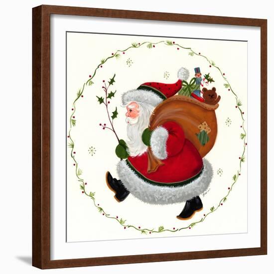 Santa and Toy Sack-Beverly Johnston-Framed Giclee Print