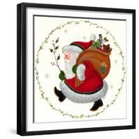 Santa and Toy Sack-Beverly Johnston-Framed Giclee Print