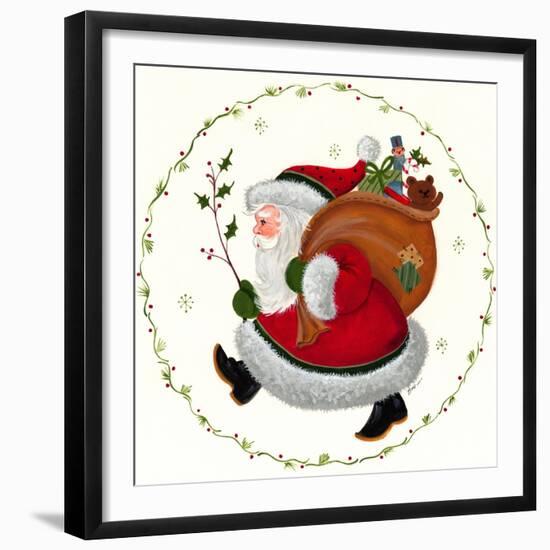 Santa and Toy Sack-Beverly Johnston-Framed Giclee Print