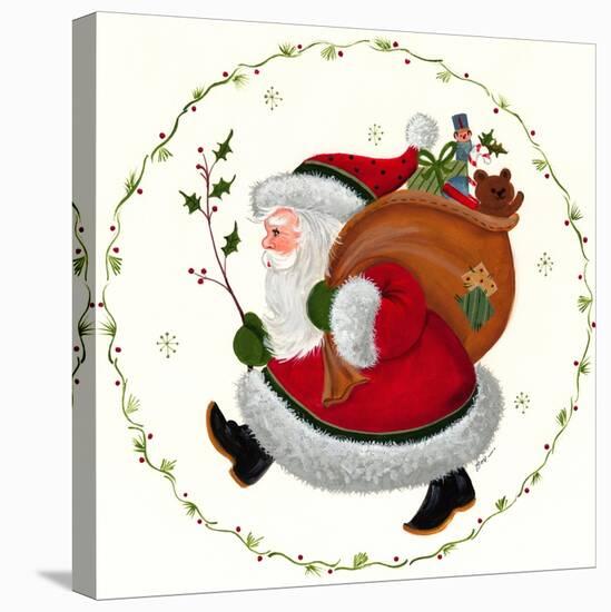 Santa and Toy Sack-Beverly Johnston-Stretched Canvas