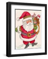 Santa and Toys-Beverly Johnston-Framed Giclee Print