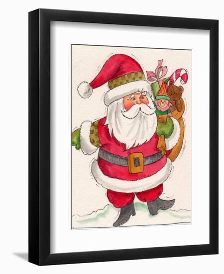 Santa and Toys-Beverly Johnston-Framed Giclee Print