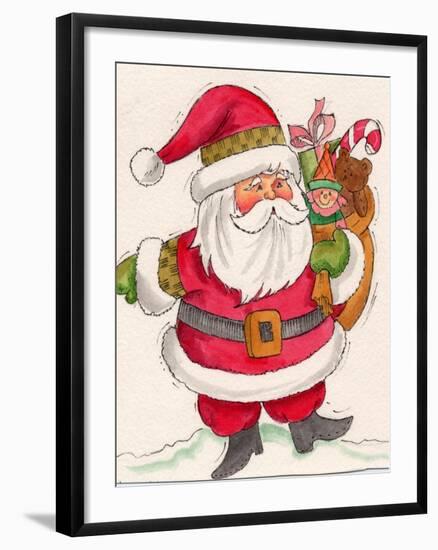 Santa and Toys-Beverly Johnston-Framed Giclee Print