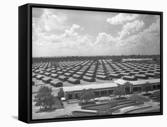 Santa Anita Reception Center-Russell Lee-Framed Stretched Canvas