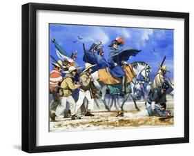 Santa Anna Led His Ill-Equipped Army on a Killing March Across the Frozen Plains of Coahuila-Angus Mcbride-Framed Giclee Print