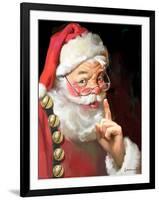 SANTA ASKING FOR QUIET-CHRIS CONSANI-Framed Art Print