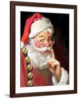 SANTA ASKING FOR QUIET-CHRIS CONSANI-Framed Art Print