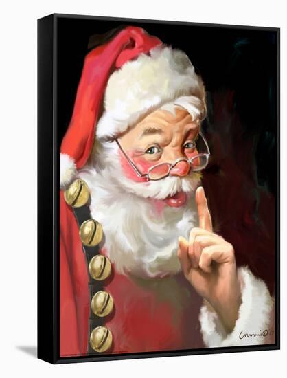 SANTA ASKING FOR QUIET-CHRIS CONSANI-Framed Stretched Canvas