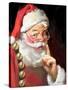 SANTA ASKING FOR QUIET-CHRIS CONSANI-Stretched Canvas