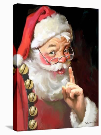 SANTA ASKING FOR QUIET-CHRIS CONSANI-Stretched Canvas