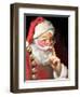 SANTA ASKING FOR QUIET-CHRIS CONSANI-Framed Art Print