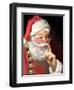 SANTA ASKING FOR QUIET-CHRIS CONSANI-Framed Art Print