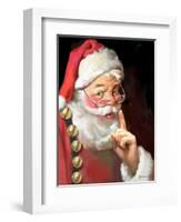 SANTA ASKING FOR QUIET-CHRIS CONSANI-Framed Art Print