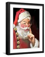 SANTA ASKING FOR QUIET-CHRIS CONSANI-Framed Art Print