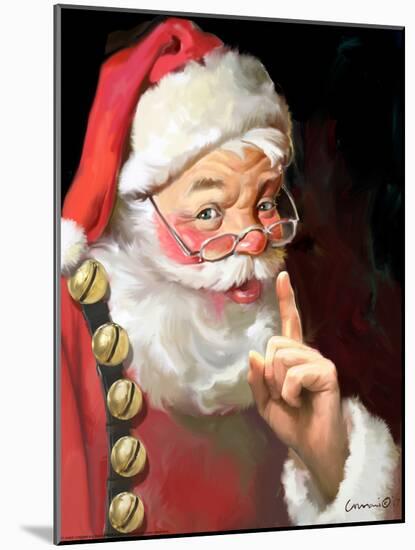 SANTA ASKING FOR QUIET-CHRIS CONSANI-Mounted Art Print