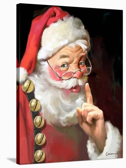 SANTA ASKING FOR QUIET-CHRIS CONSANI-Stretched Canvas