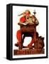 "Santa at His Desk", December 21,1935-Norman Rockwell-Framed Stretched Canvas