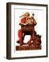 "Santa at His Desk", December 21,1935-Norman Rockwell-Framed Giclee Print