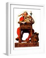 "Santa at His Desk", December 21,1935-Norman Rockwell-Framed Giclee Print