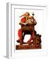 "Santa at His Desk", December 21,1935-Norman Rockwell-Framed Giclee Print