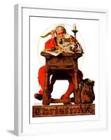 "Santa at His Desk", December 21,1935-Norman Rockwell-Framed Giclee Print