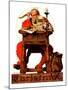 "Santa at His Desk", December 21,1935-Norman Rockwell-Mounted Giclee Print