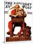 "Santa at His Desk" Saturday Evening Post Cover, December 21,1935-Norman Rockwell-Stretched Canvas