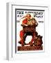 "Santa at His Desk" Saturday Evening Post Cover, December 21,1935-Norman Rockwell-Framed Premium Giclee Print