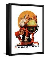 "Santa at the Globe", December 4,1926-Norman Rockwell-Framed Stretched Canvas