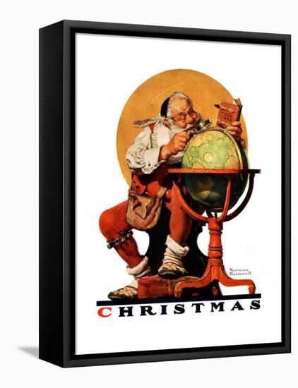 "Santa at the Globe", December 4,1926-Norman Rockwell-Framed Stretched Canvas