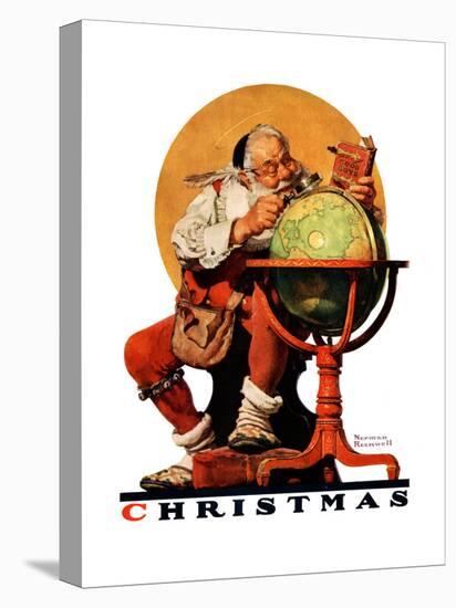 "Santa at the Globe", December 4,1926-Norman Rockwell-Stretched Canvas