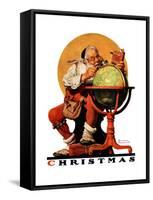 "Santa at the Globe", December 4,1926-Norman Rockwell-Framed Stretched Canvas