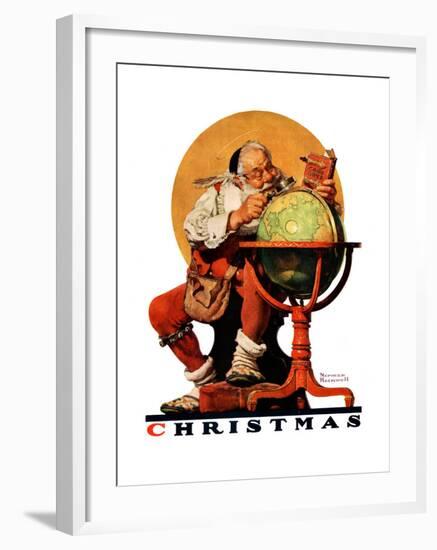 "Santa at the Globe", December 4,1926-Norman Rockwell-Framed Premium Giclee Print