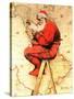 "Santa at the Map", December 16,1939-Norman Rockwell-Stretched Canvas