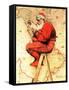 "Santa at the Map", December 16,1939-Norman Rockwell-Framed Stretched Canvas