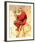 "Santa at the Map", December 16,1939-Norman Rockwell-Framed Giclee Print