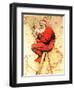 "Santa at the Map", December 16,1939-Norman Rockwell-Framed Giclee Print