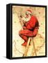 "Santa at the Map", December 16,1939-Norman Rockwell-Framed Stretched Canvas