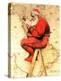 "Santa at the Map", December 16,1939-Norman Rockwell-Stretched Canvas