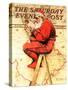 "Santa at the Map" Saturday Evening Post Cover, December 16,1939-Norman Rockwell-Stretched Canvas