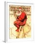 "Santa at the Map" Saturday Evening Post Cover, December 16,1939-Norman Rockwell-Framed Premium Giclee Print