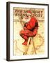 "Santa at the Map" Saturday Evening Post Cover, December 16,1939-Norman Rockwell-Framed Premium Giclee Print