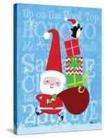 Santa & Bag of Presents-Teresa Woo-Stretched Canvas