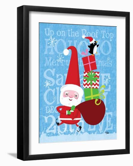 Santa & Bag of Presents-Teresa Woo-Framed Art Print