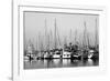 Santa Barbara Boats Mono-John Gusky-Framed Photographic Print