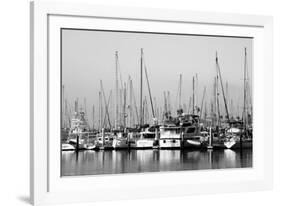 Santa Barbara Boats Mono-John Gusky-Framed Photographic Print