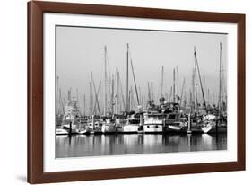 Santa Barbara Boats Mono-John Gusky-Framed Photographic Print