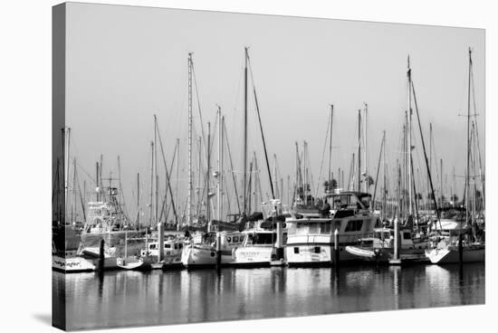 Santa Barbara Boats Mono-John Gusky-Stretched Canvas